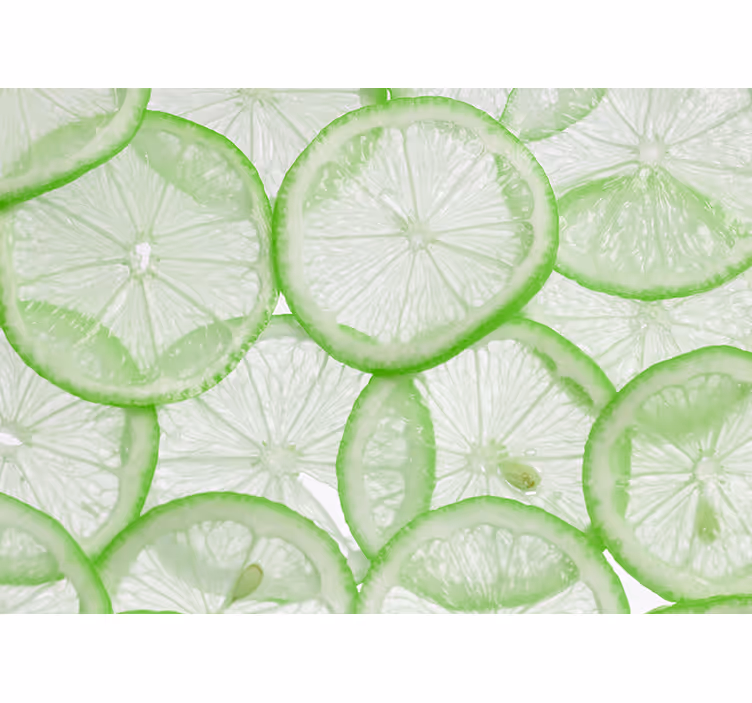 Toile fenêtre cuisine tranches de citron vert - TenStickers