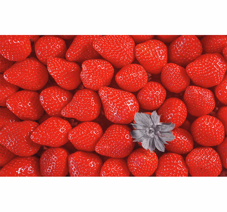 Toile fenêtre cuisine fresque lumineuse fraises et bo - TenStickers