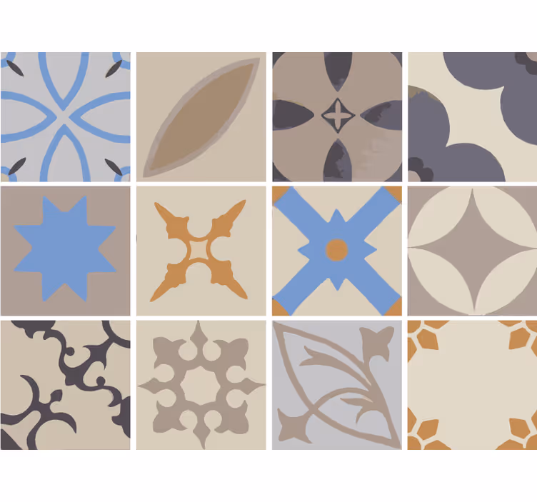 Toile fenêtre cuisine carreaux adhésifs vintage - TenStickers