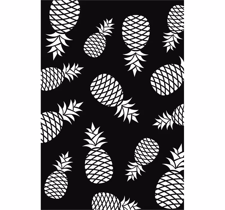 Toile fenêtre cuisine motif ananas dessin - TenStickers