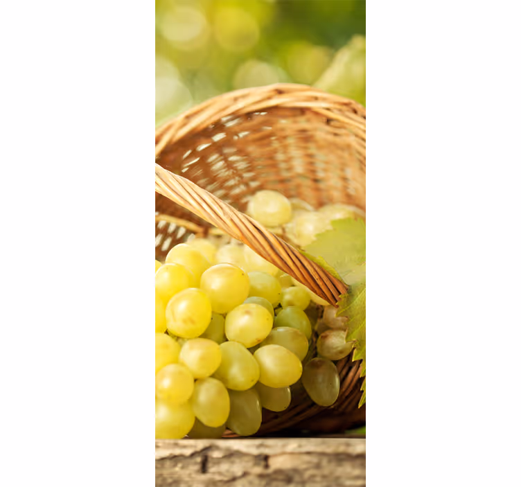 Toile fenêtre cuisine motif panier de raisins - TenStickers