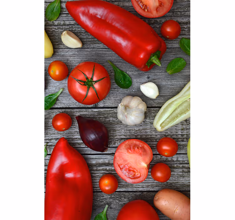 Toile fenêtre cuisine table de légumes - TenStickers