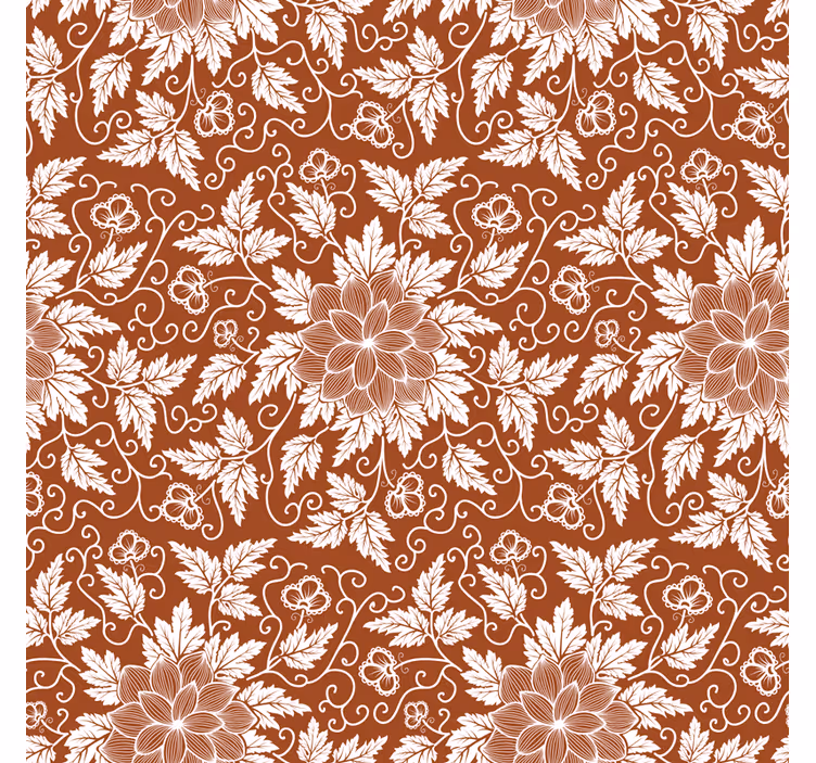 Toile fenêtre cuisine carreau paisley floral - TenStickers