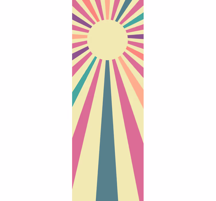 Toile fenêtre cuisine soleil géométrique années 70 - TenStickers