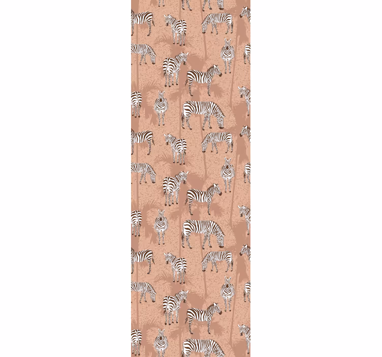 Toile fenêtre cuisine zèbre et palmiers marron - TenStickers