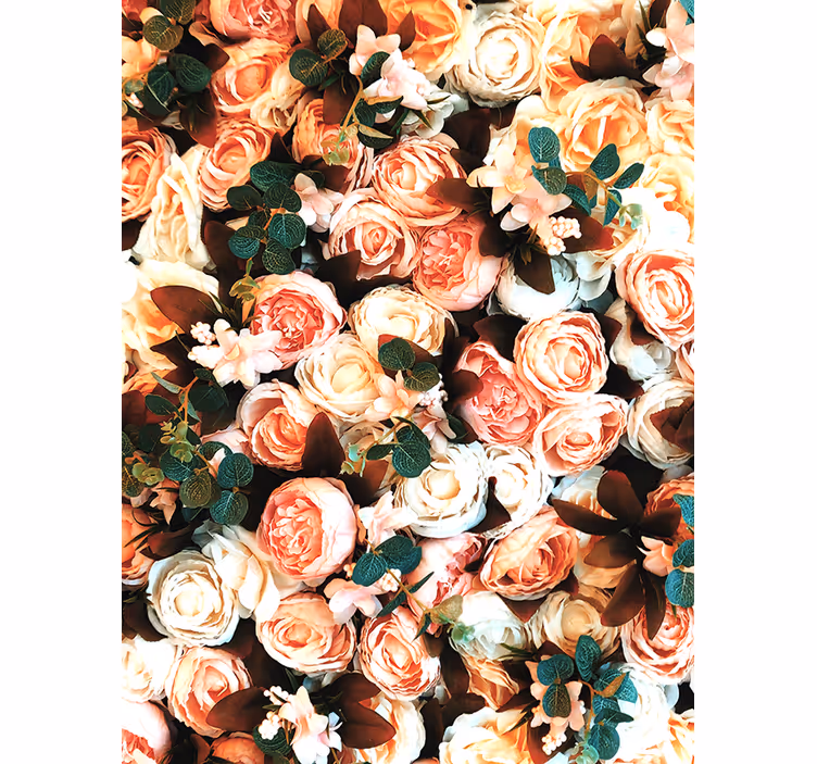 Toile fenêtre cuisine bouquet de roses - TenStickers