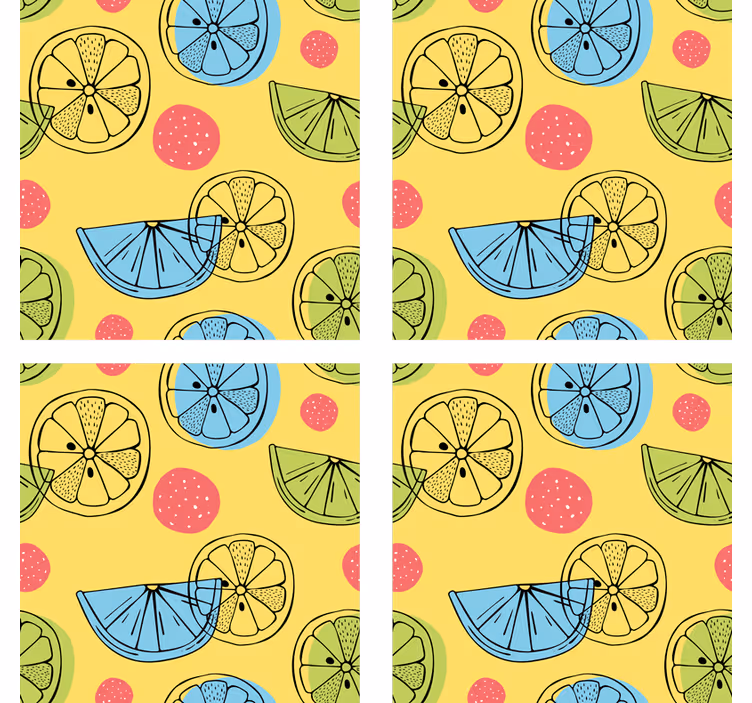Toile fenêtre cuisine motifs agrumes - TenStickers