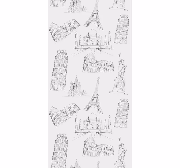 Toile fenêtre cuisine motif monuments célèbres - TenStickers