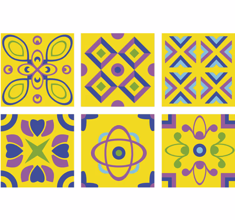 Toile fenêtre cuisine symétries psychédéliques - TenStickers