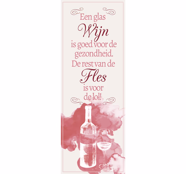 Toile fenêtre cuisine texte vin nl - TenStickers