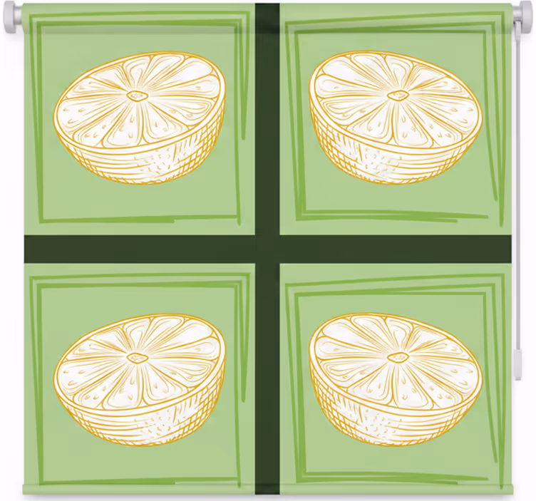 Toile fenêtre cuisine motifs de citrons dessinés à la main - TenStickers