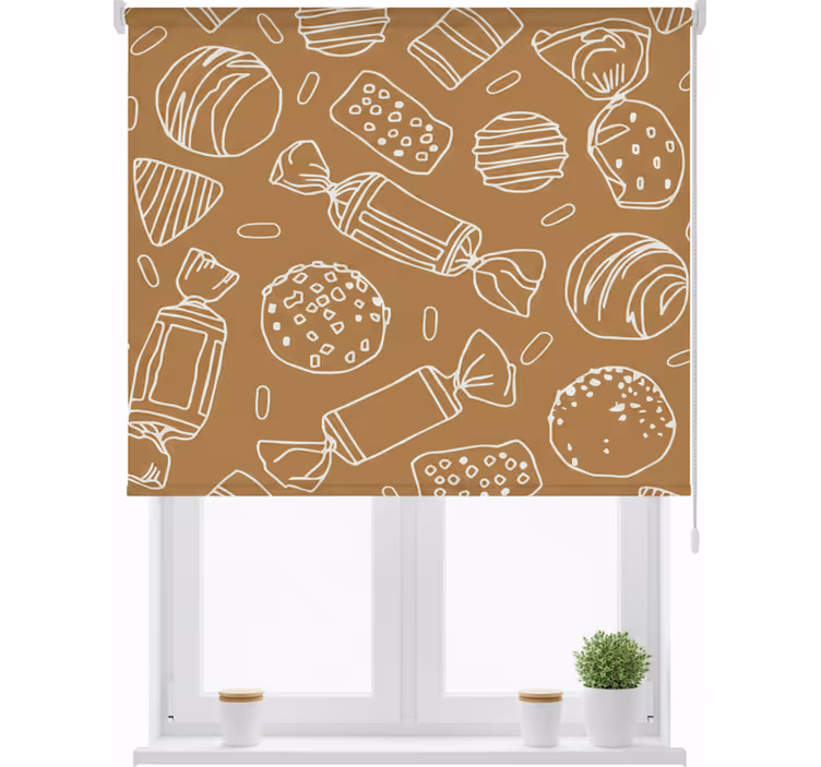 Toile fenêtre cuisine motif bonbons - TenStickers