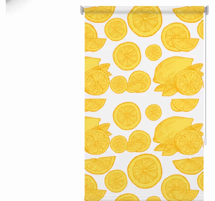 Toile fenêtre cuisine croquis orange et citron - TenStickers