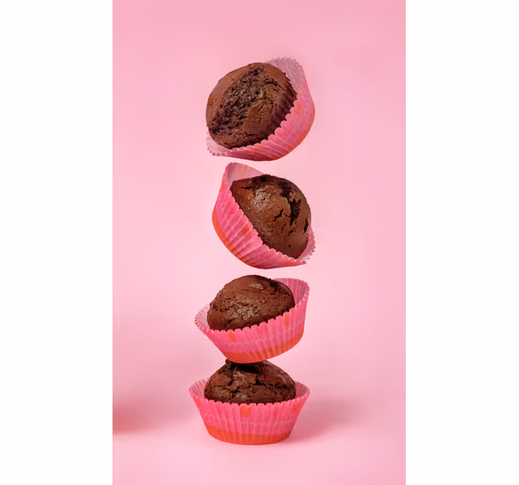 Toile fenêtre cuisine cupcake au chocolat - TenStickers