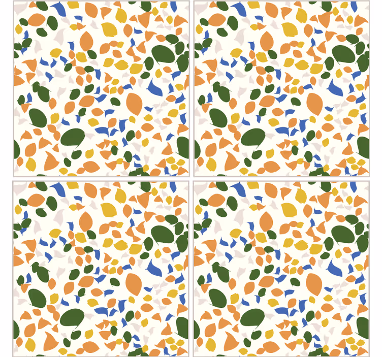 Toile fenêtre cuisine effet carrelage terrazzo - TenStickers