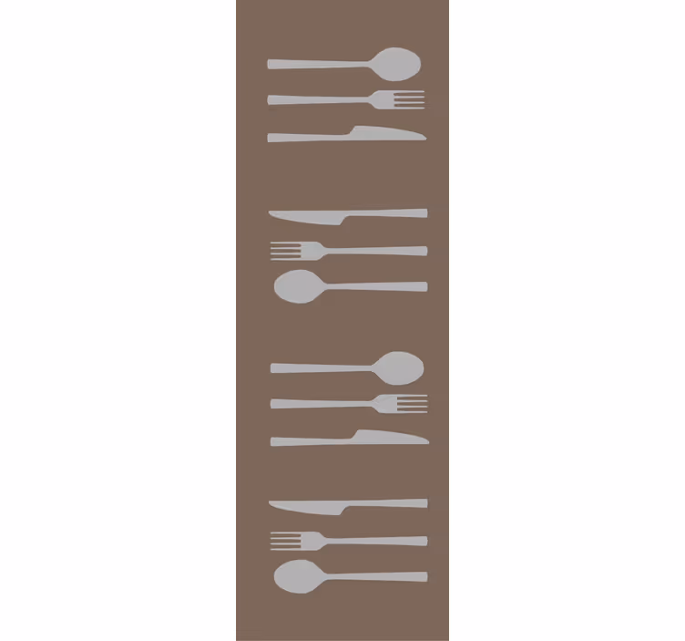 Toile fenêtre cuisine fourchette couteau cuillère - TenStickers