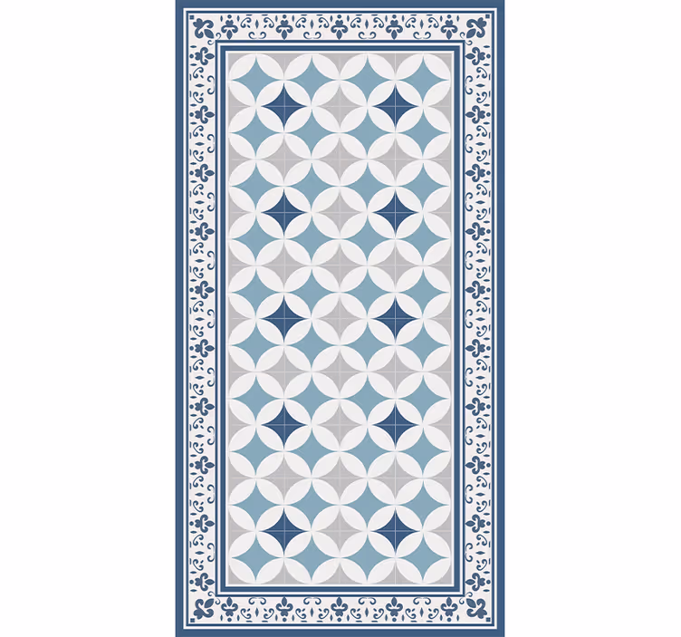 Toile fenêtre cuisine carreau azur - TenStickers