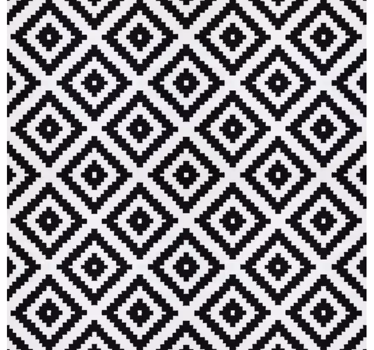 Toile fenêtre cuisine carrés modernes noirs - TenStickers