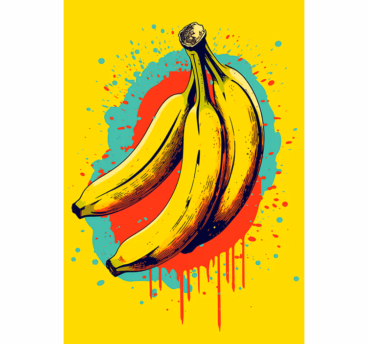 Toile fenêtre cuisine trois bananes - TenStickers