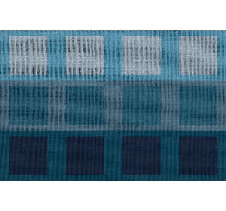 Toile fenêtre bleu nappe moderne motifs bleus - TenStickers