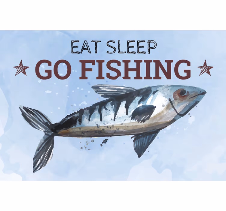 Toile fenêtre bleu fruits de mer abstraits - TenStickers