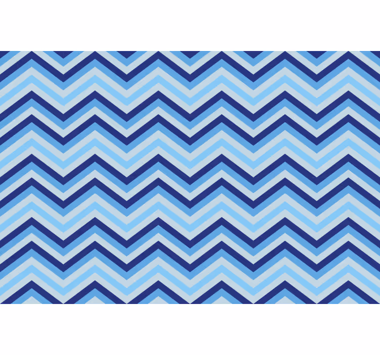 Toile fenêtre bleu motif chevrons bleus différents - TenStickers