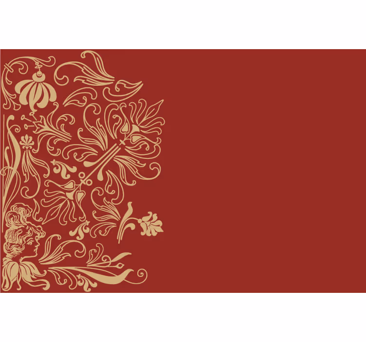 Toile fenêtre rouge style vintage - TenStickers