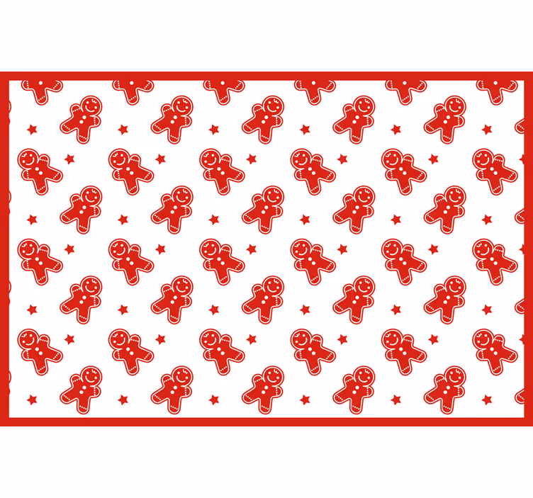 Toile fenêtre rouge biscuits de noël - TenStickers