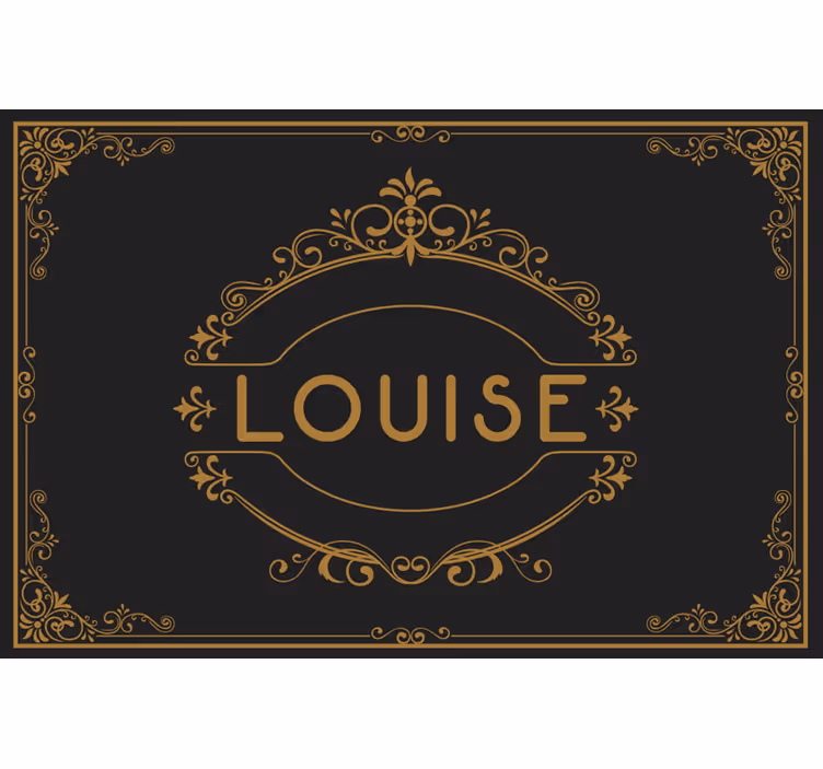 Toile noire fenêtre ornée avec nom personnalisable - TenStickers