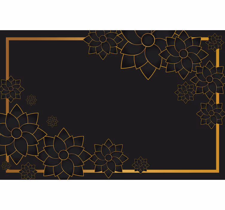 Toile noire fenêtre style élégant avec plantes - TenStickers