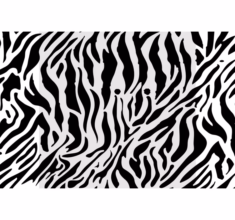 Toile noire fenêtre motif zèbre - TenStickers