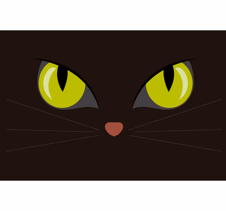 Toile noire fenêtre chat noir d'halloween effrayant - TenStickers