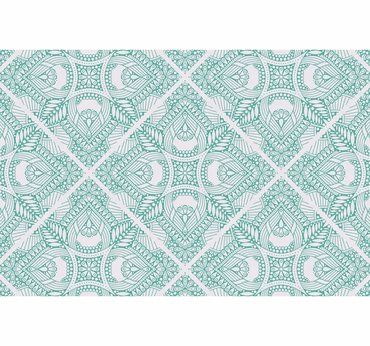 Toile fenêtre vert carreau décoratif - TenStickers
