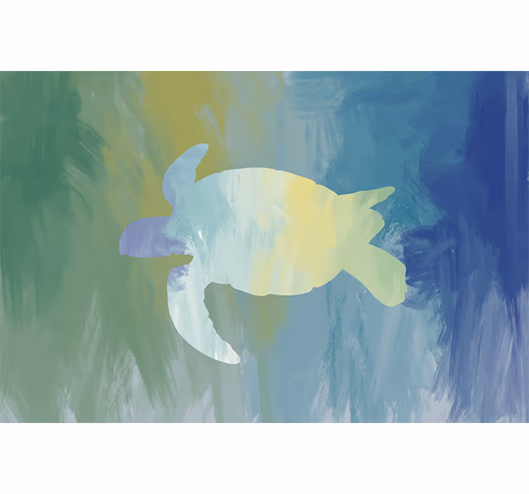 Toile fenêtre vert pack de tortues colorées - TenStickers