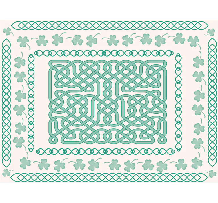 Toile fenêtre vert trèfle rond - TenStickers