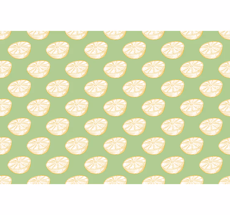 Toile fenêtre vert citron fruit dessiné à la main - TenStickers