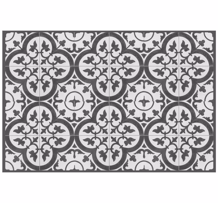 Toile fenêtre gris carreaux de ciment décoratifs - TenStickers