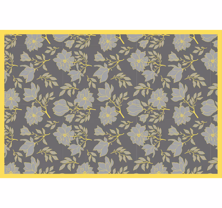 Toile fenêtre gris fleurs pantone - TenStickers