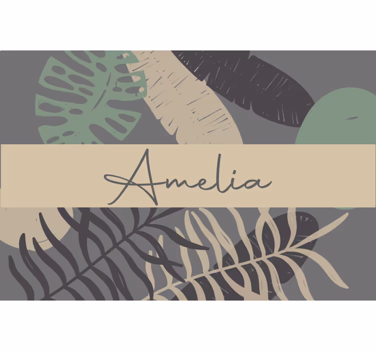 Toile fenêtre beige style jungle bohème - TenStickers