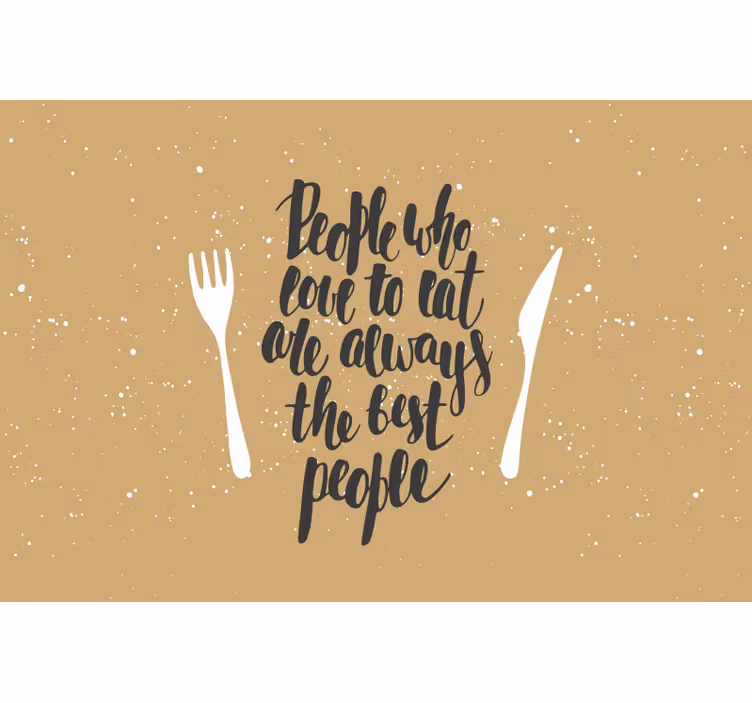 Toile fenêtre beige pour les gourmands heureux - TenStickers