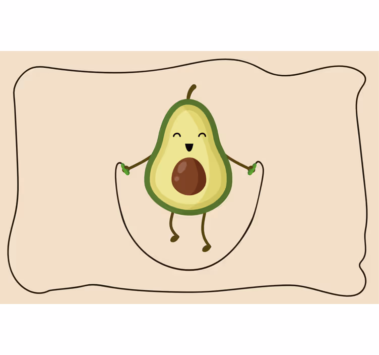 Toile fenêtre beige avocat amusant sur corde à sauter - TenStickers