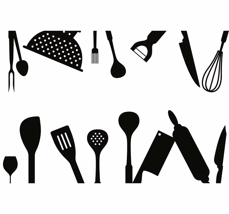 Toile noire fenêtre accessoires de cuisine - TenStickers