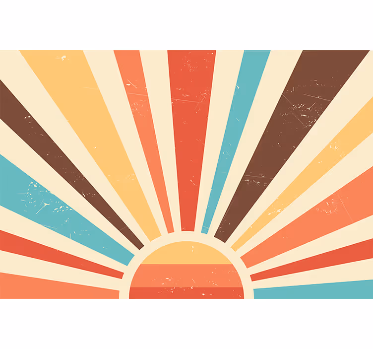Toile fenêtre orange coucher de soleil vintage abstrait - TenStickers