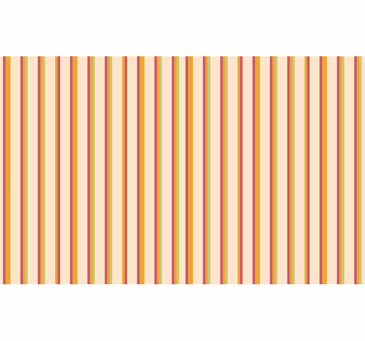 Toile fenêtre orange motif rayé pastel rétro - TenStickers