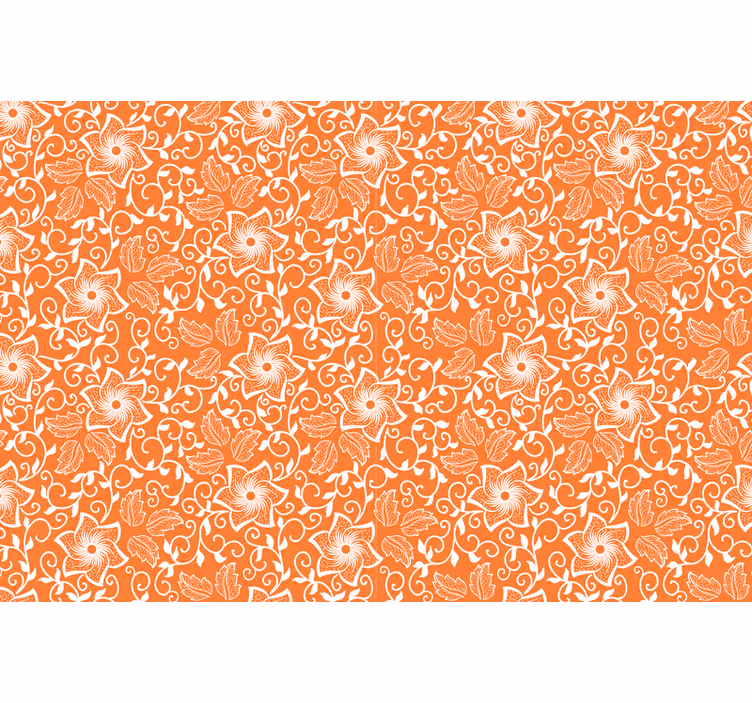 Toile fenêtre orange fleurs paisley - TenStickers