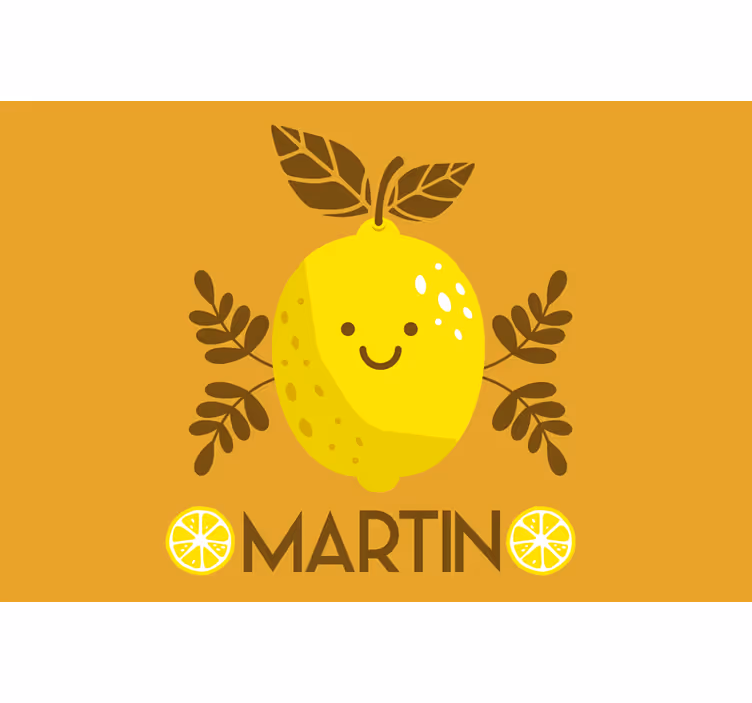 Toile fenêtre orange citrons souriants personnalisés - TenStickers