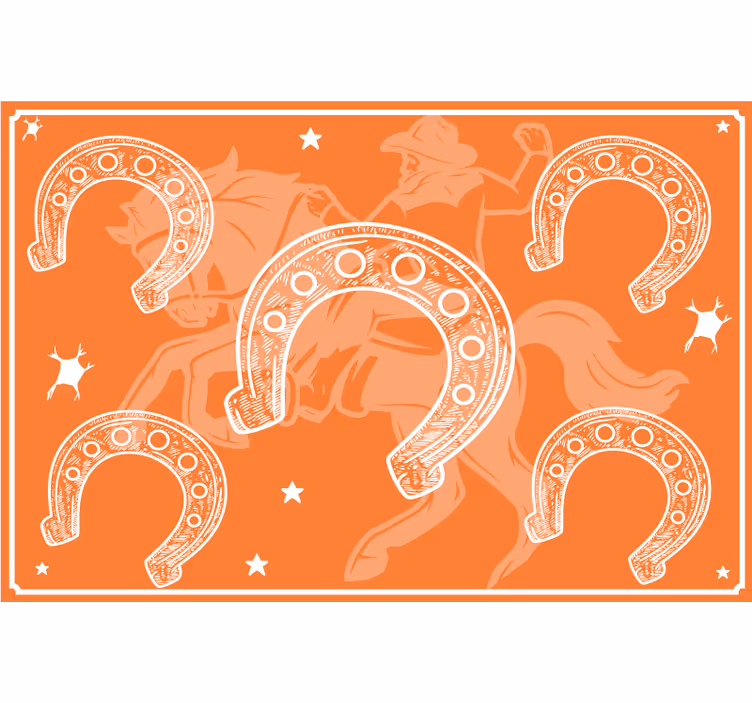 Toile fenêtre orange fer à cheval - TenStickers