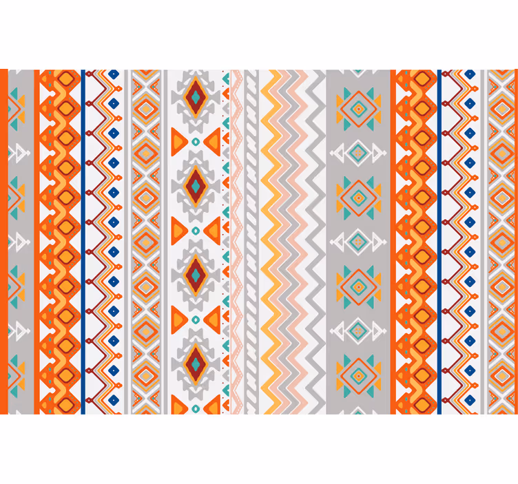 Toile fenêtre orange motif style bohème - TenStickers