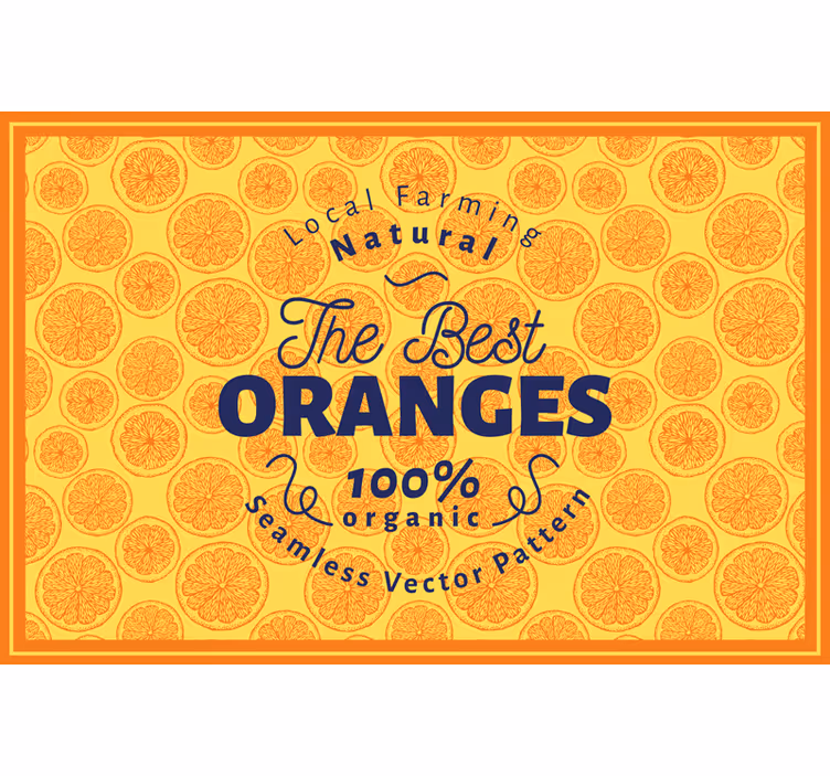 Toile fenêtre orange cadre motif dessiné à la main - TenStickers