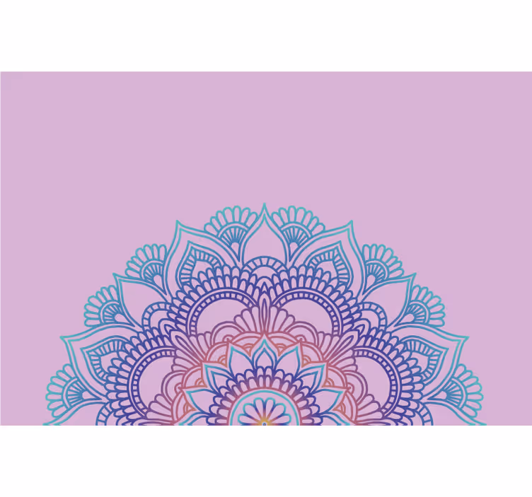 Toile fenêtre violet demi mandala - TenStickers